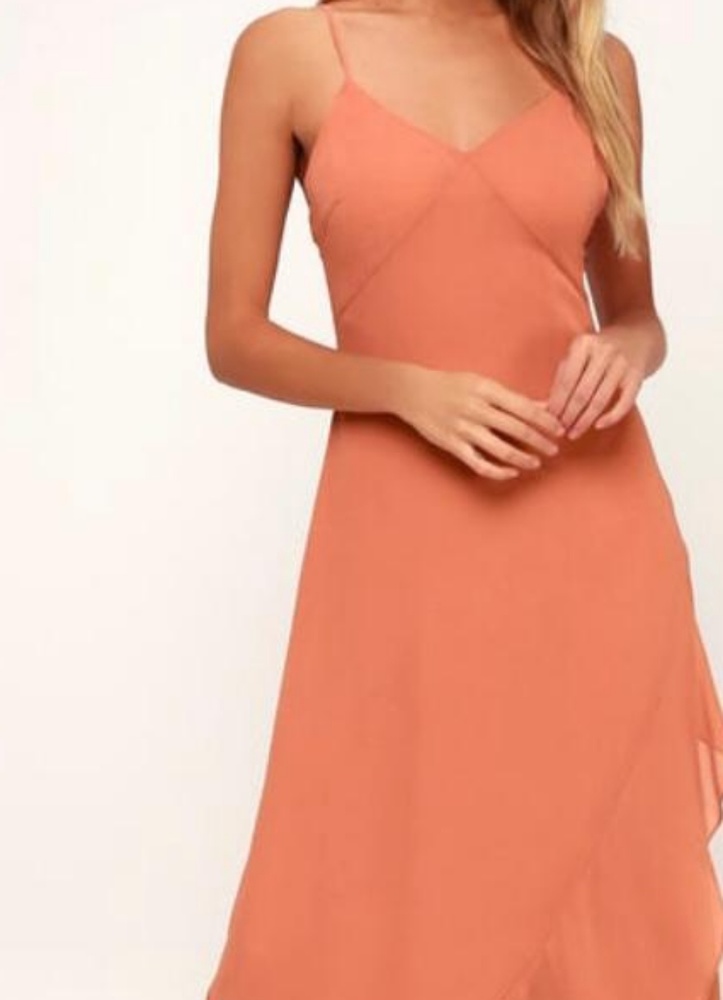 Rusty Rose Lace-Up Maxi Dress